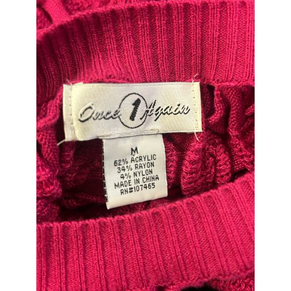 Once Again‎ Pink Open-Knit Batwing Sweater - Women’s Size Medium - Picture 7 of 8